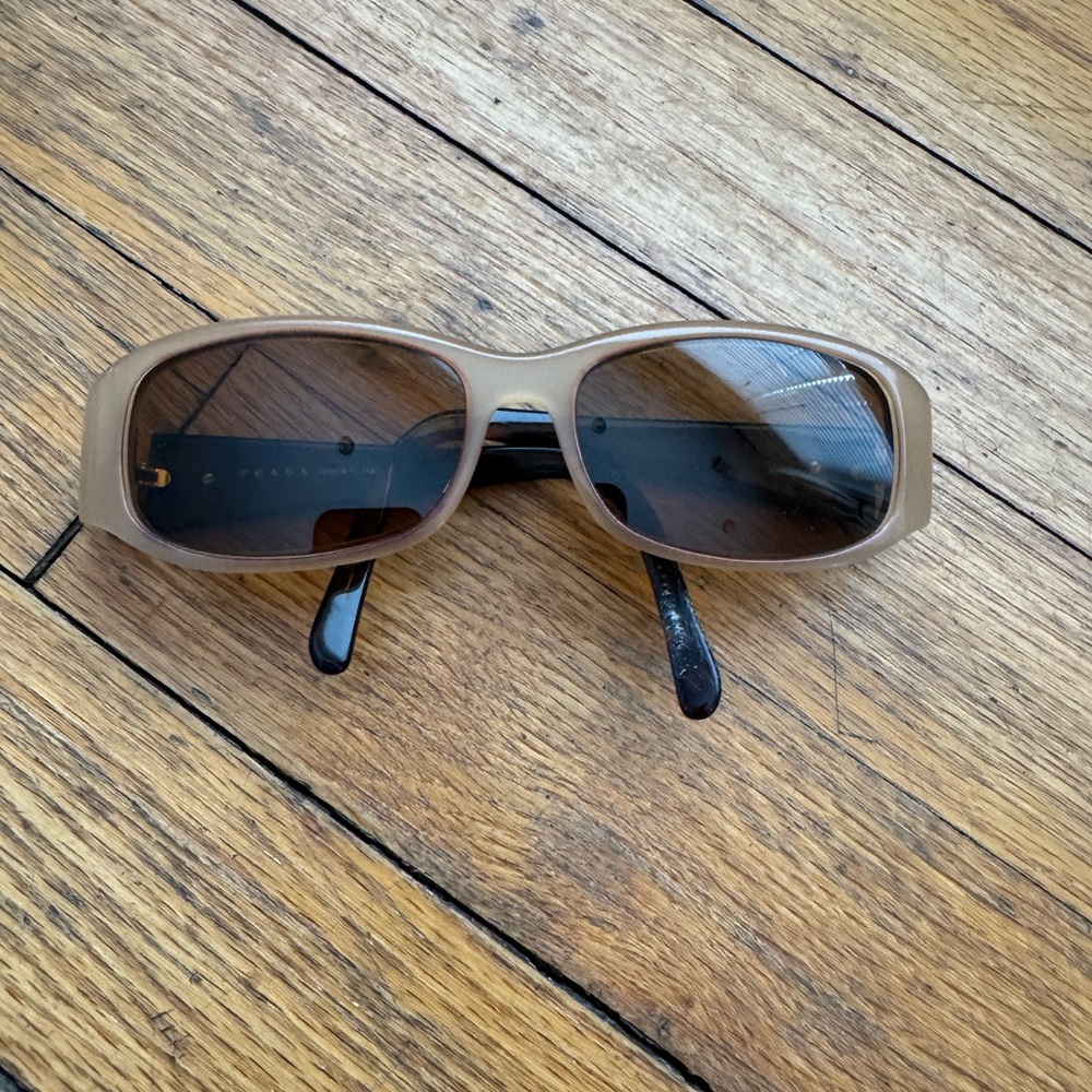 Prada Tan Rectangular prescription Sunglasses - image 1